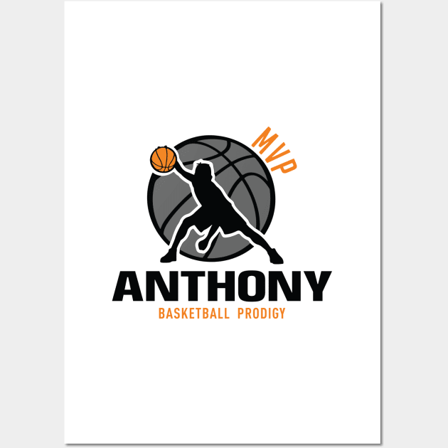 Anthony MVP Custom Player Basketball Prodigy Your Name Wall Art by Baseball Your Name